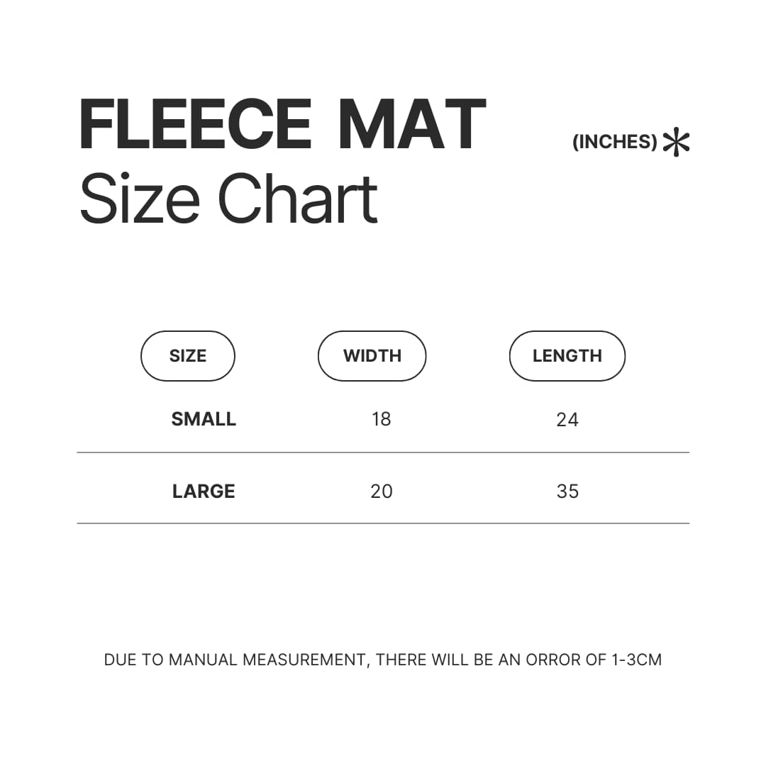 Fleece Mat Size Chart - Flim Flam Merchandise