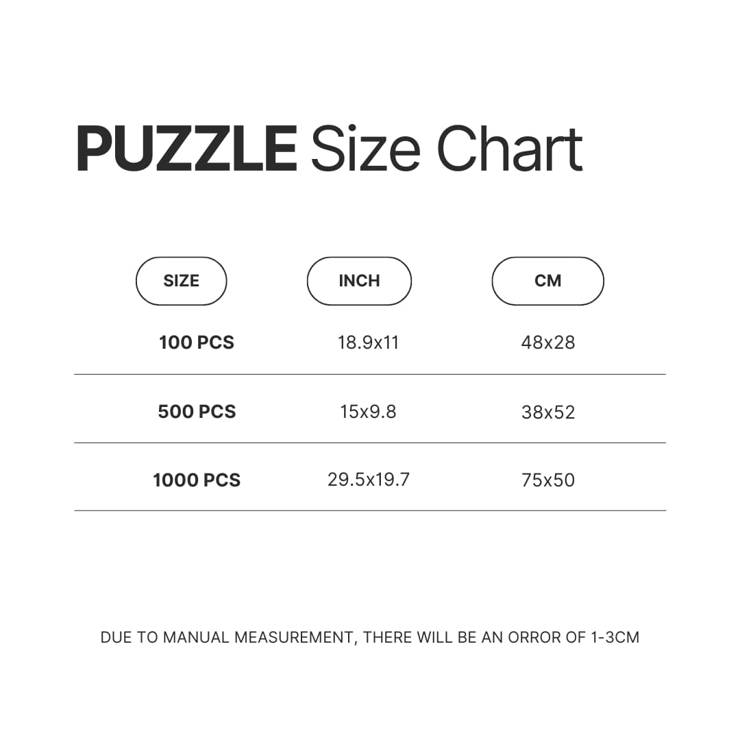 Puzzle Size Chart - Flim Flam Merchandise